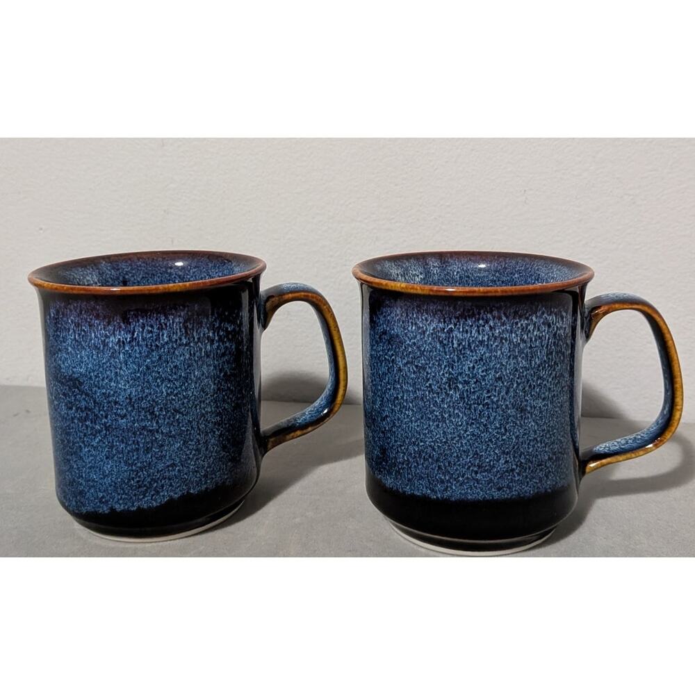 Ocean Waves by West Elm Blue & Brown Coffee Mugs Set Of 2 Discontinued - Picture 2 of 10